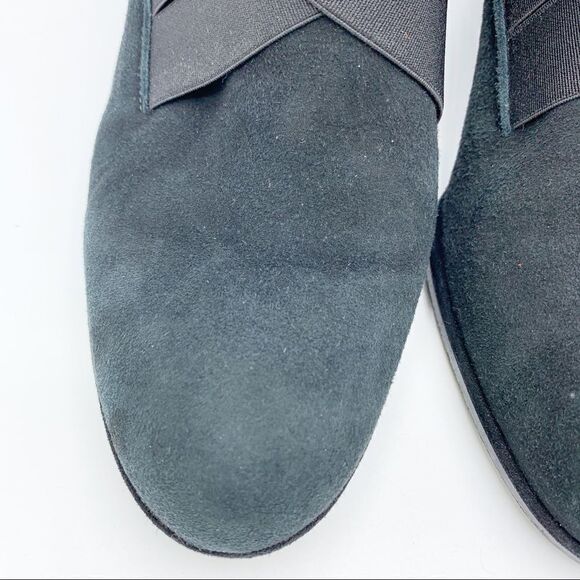 Stuart Weitzman Be Happy Black Suede Hidden Wedge‎ Booties Criss-cross Elastic - Picture 3 of 16